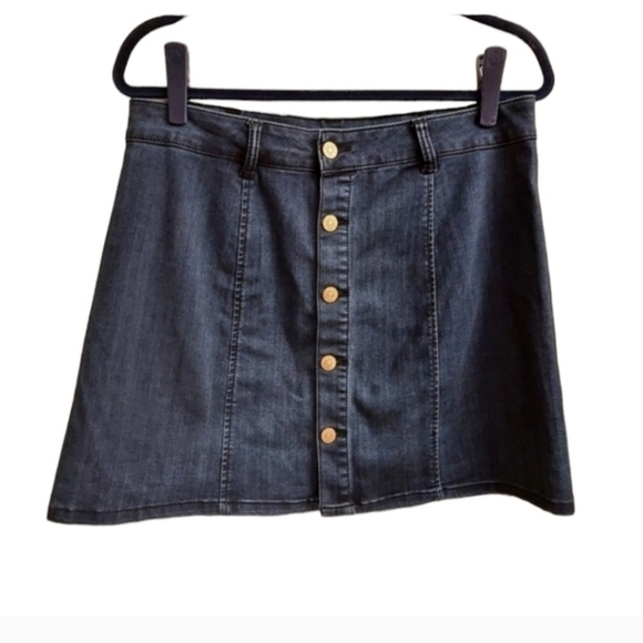 Celebrity Pink Dresses & Skirts - CELEBRITY PINK Dark Wash Mini Button Down Denim Skirt